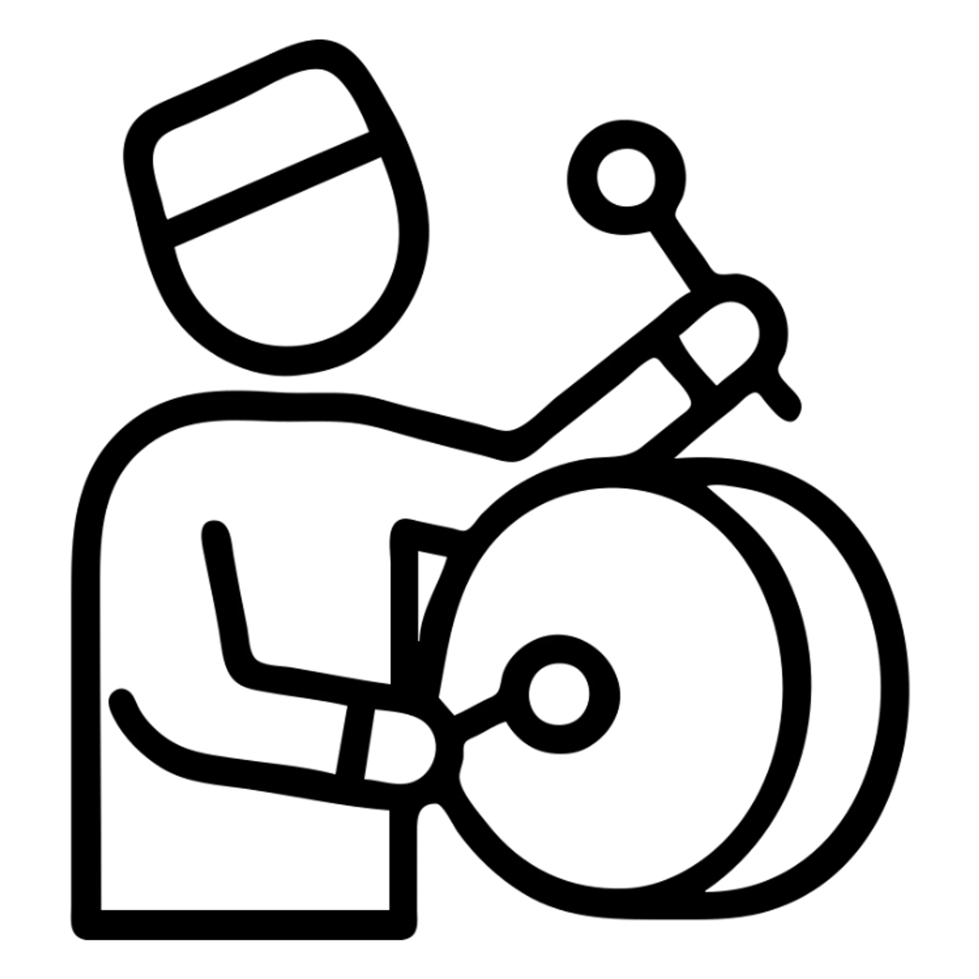 Person with traditional drum announcing sahur time during Ramadan sticker