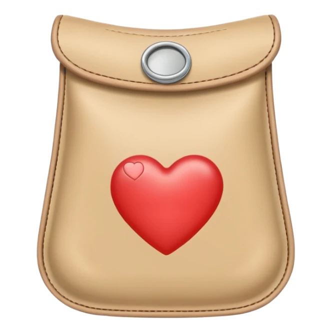 an ostomy bag in beige with a little heart sticker