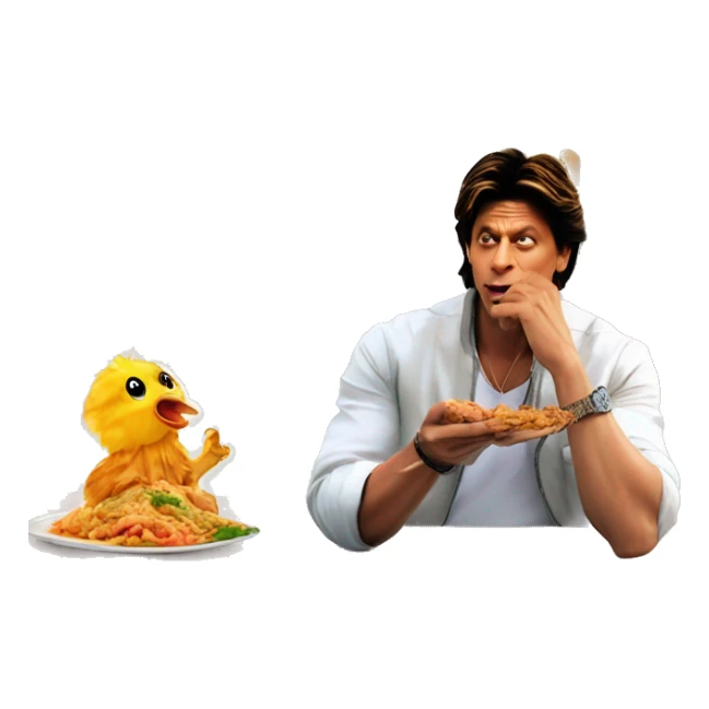 srk eat chicken legpices with momo in front of tajmahal sticker