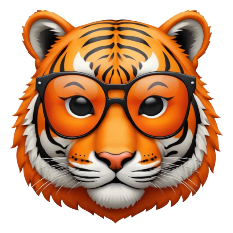 tiger face with dark sunglasses, cool expression sticker
