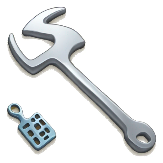 Gridded background with phone, and wrench and brush. sticker