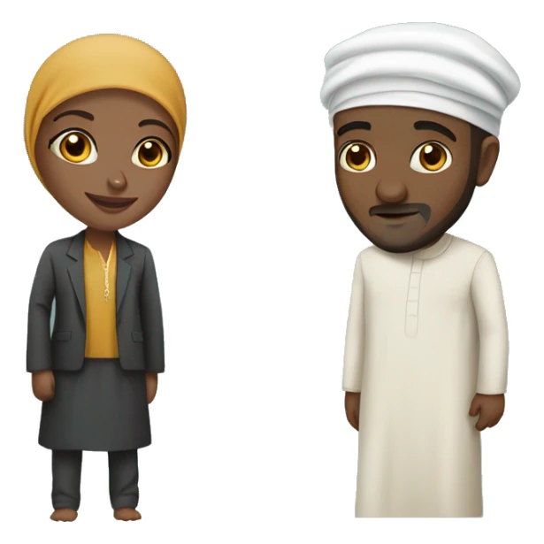 African Muslimah and Desi Muslim man sticker