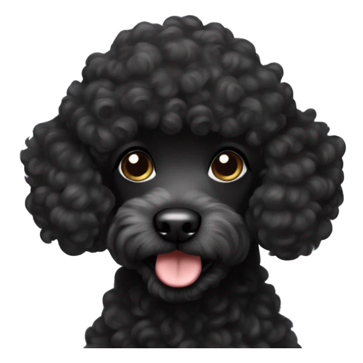 Black curly little poodle sticker