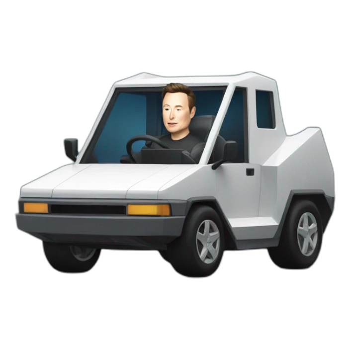 elon musk driving cybertruck sticker
