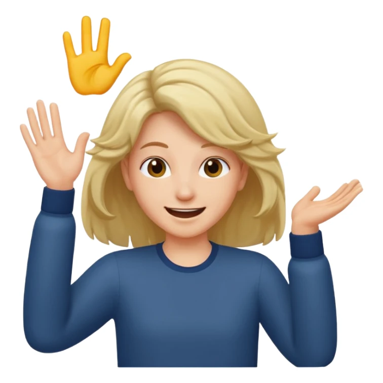 flicking hair emoji with hand sticker