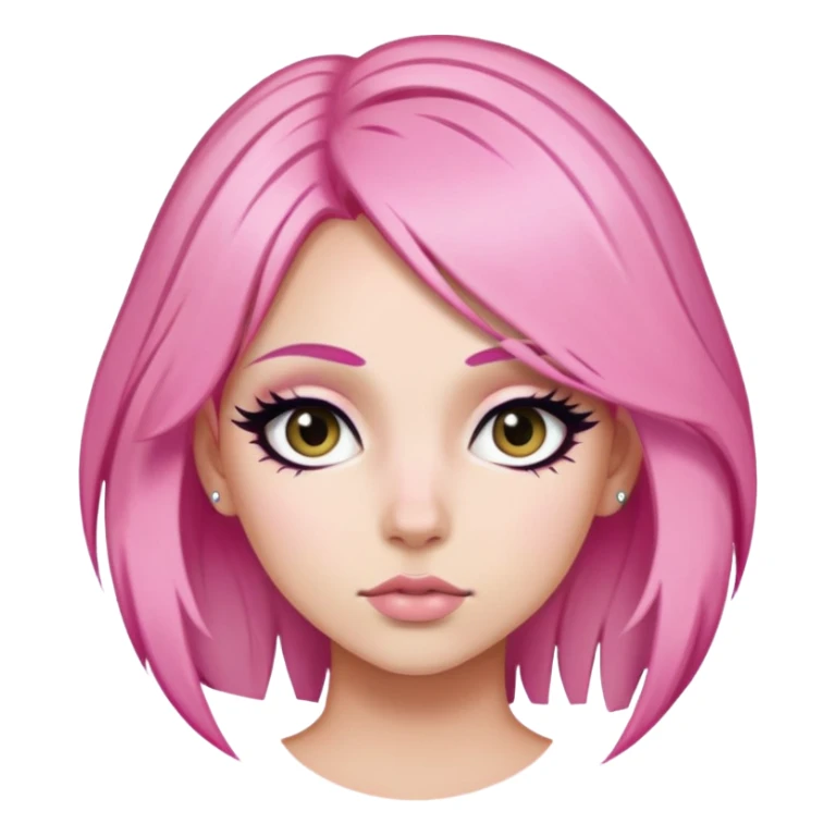 pretty pink hair baddie with eyeliner  sticker