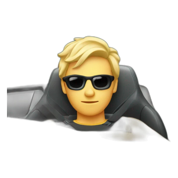 poutin in a sportive car sticker