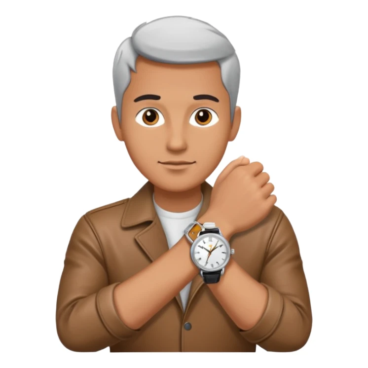 Male with wrist watch on right hand sticker