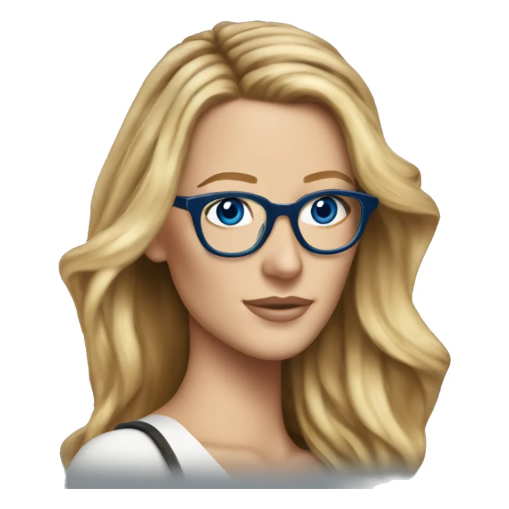 Blake lively blue eyes and glasses  sticker
