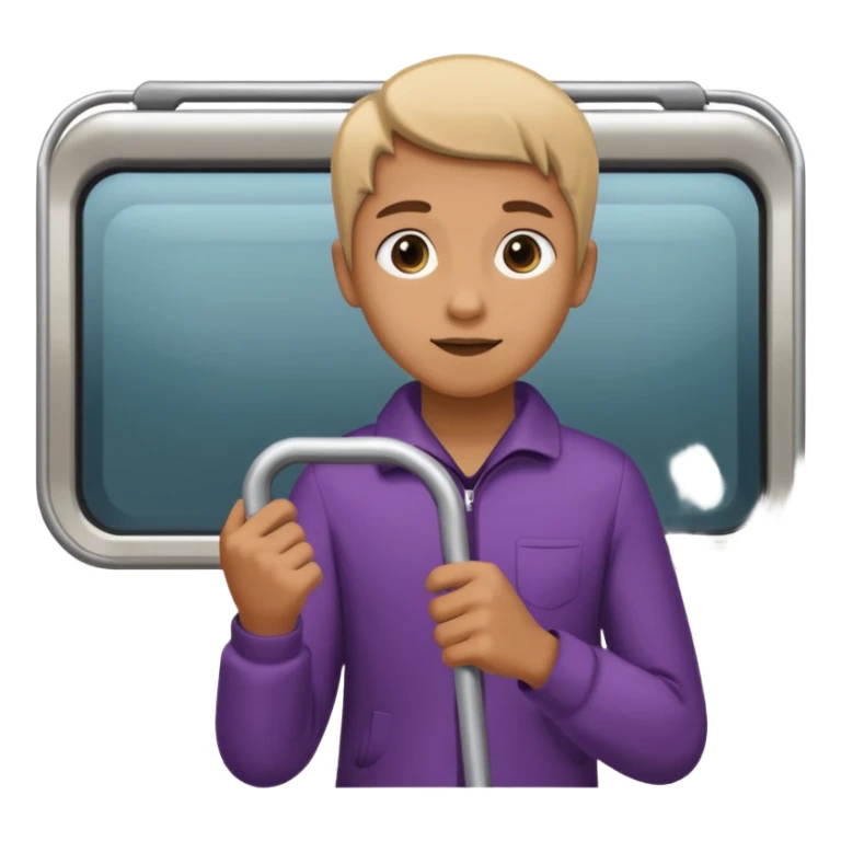 Rider holding grab bar,Metro Riders, inside metro train, no transparent, with background,full image , negative transparent. sticker