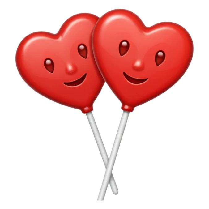 red heart-shaped lollipop on a stick sticker