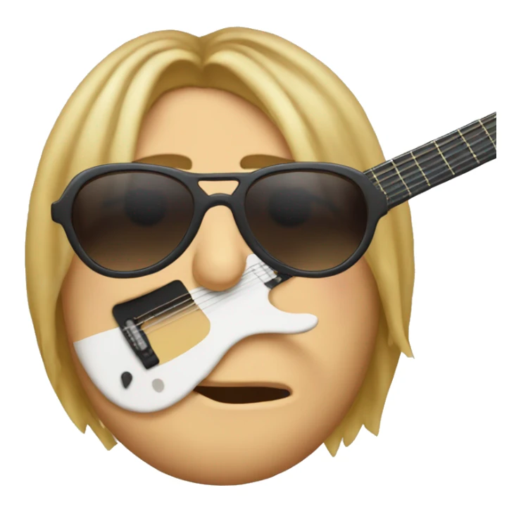 Kurt cobain emoji with sunglasses and acoustic guitar sticker