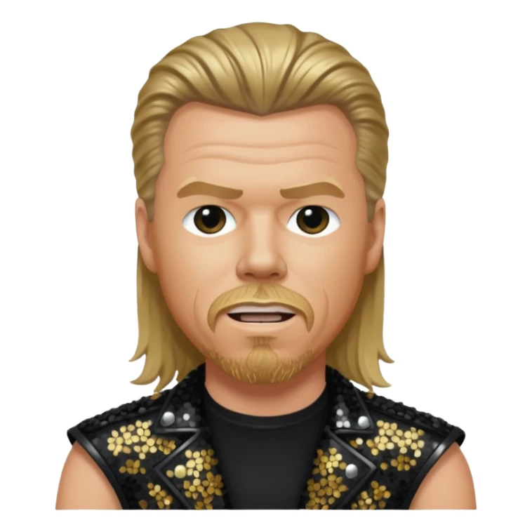 James Hetfield with long dark blonde hair, black sequin outfit  sticker