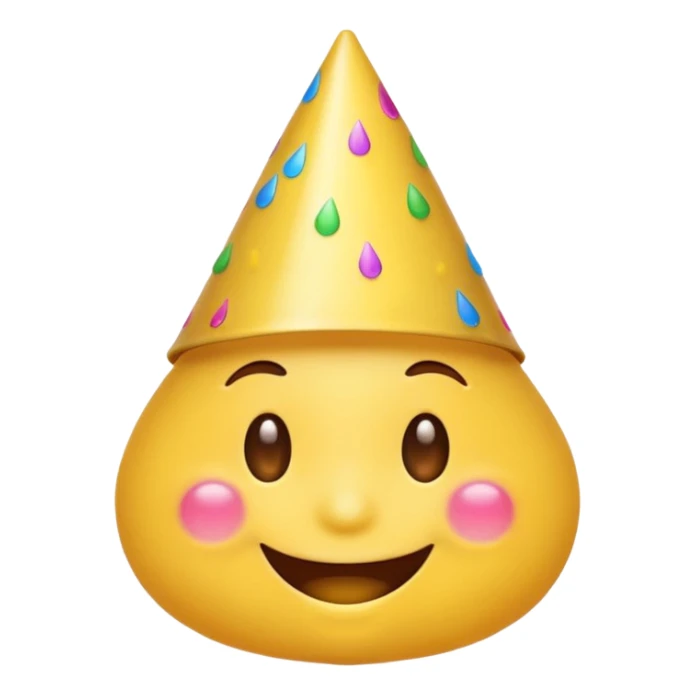 Emoji souriant avec goutte de sueur avec chapeau d"anniversaire  sticker