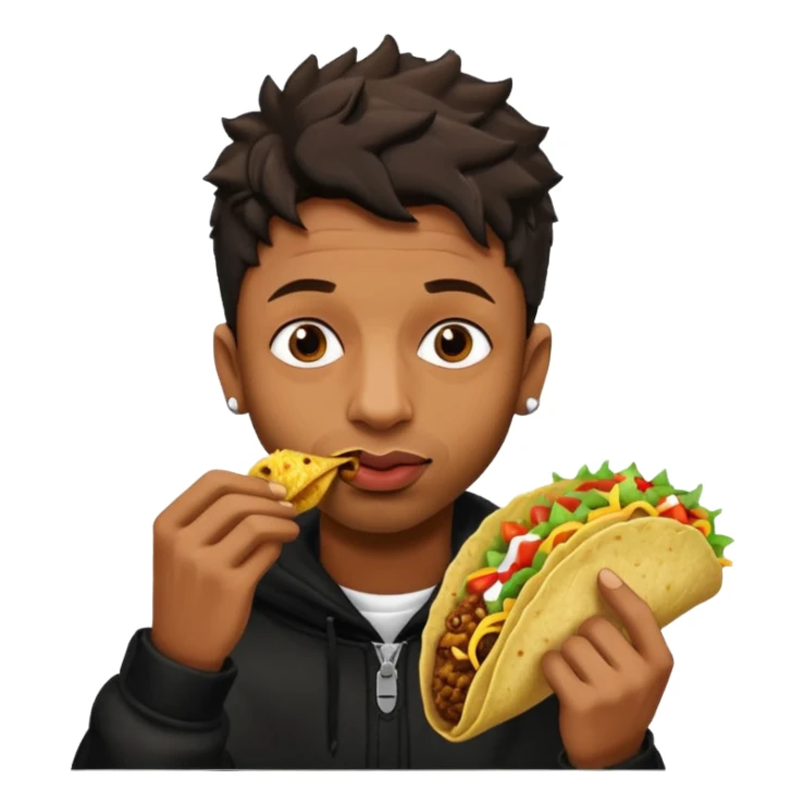 the rapper 21 savage eating a taco sticker
