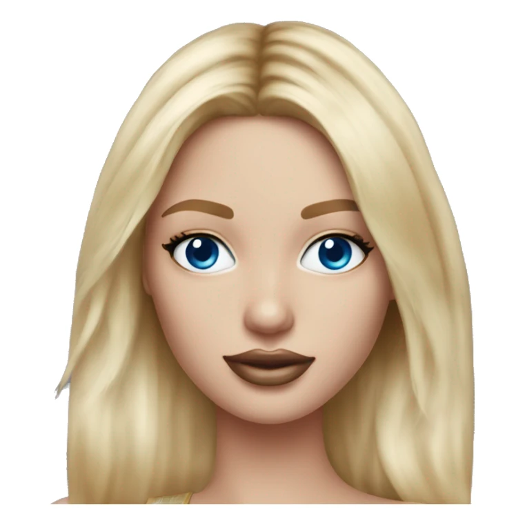 Realistic victoria secret model blonde blue eyes  sticker