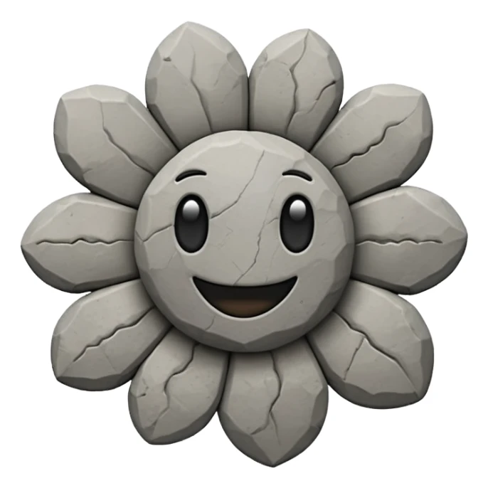 a flower made of smiling rocks sticker