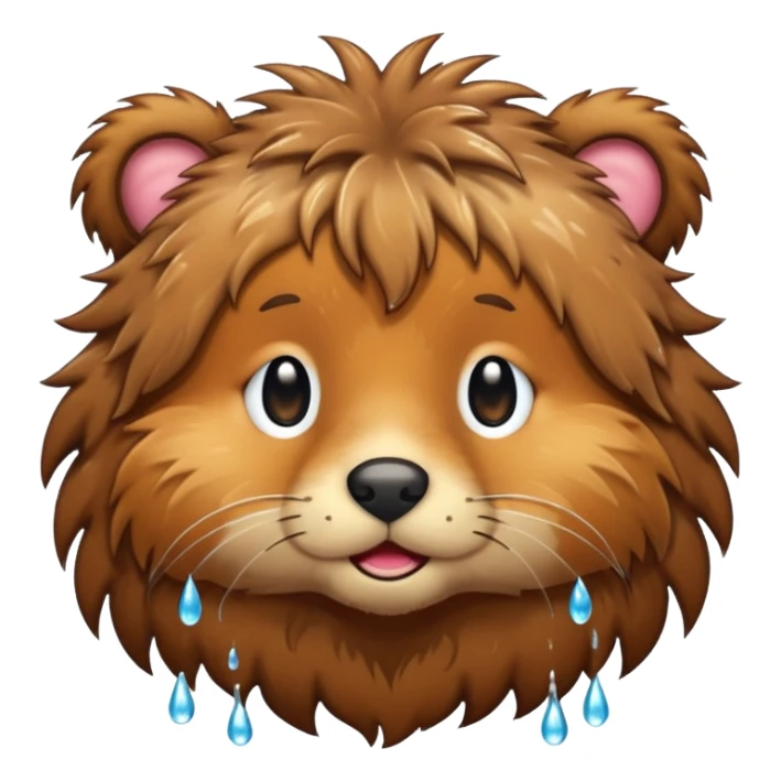 wet furry animal sticker