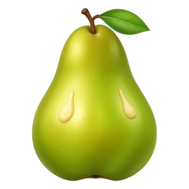 Birne mit Butter und süßen gesichg sticker