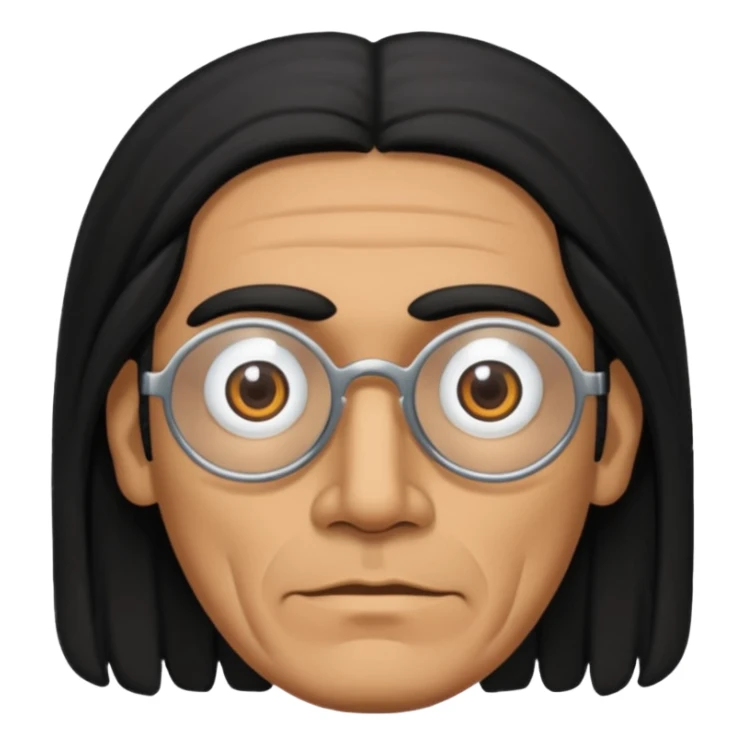 blind mexican man with long black hair sticker