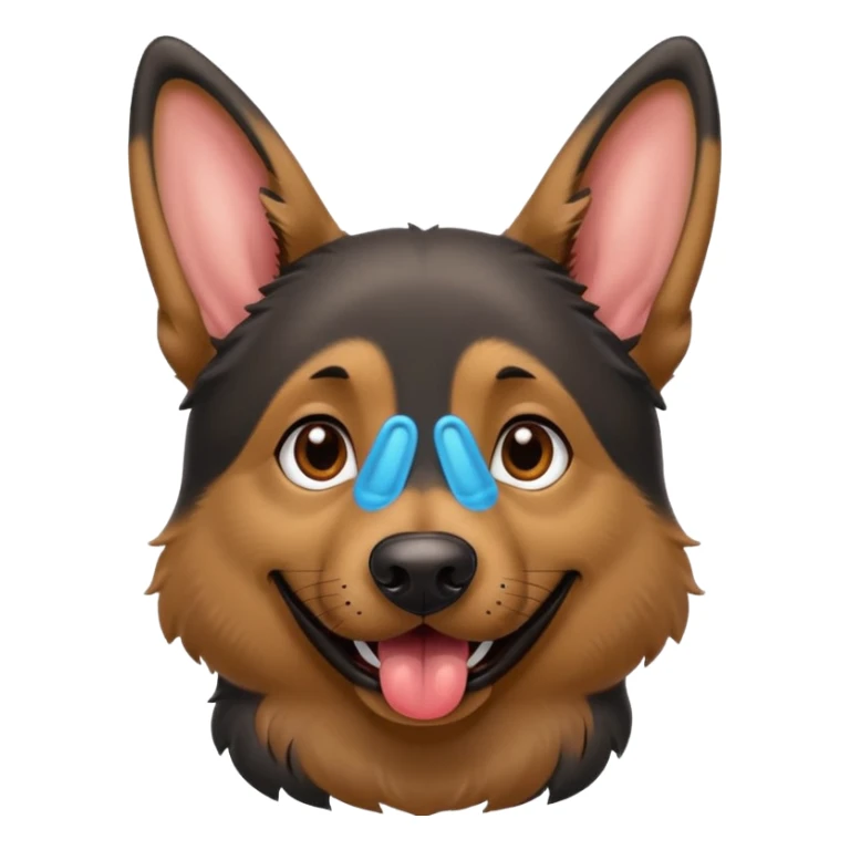 cartoon style dark German Shepherd dog with longer tongue hanging out  sticker