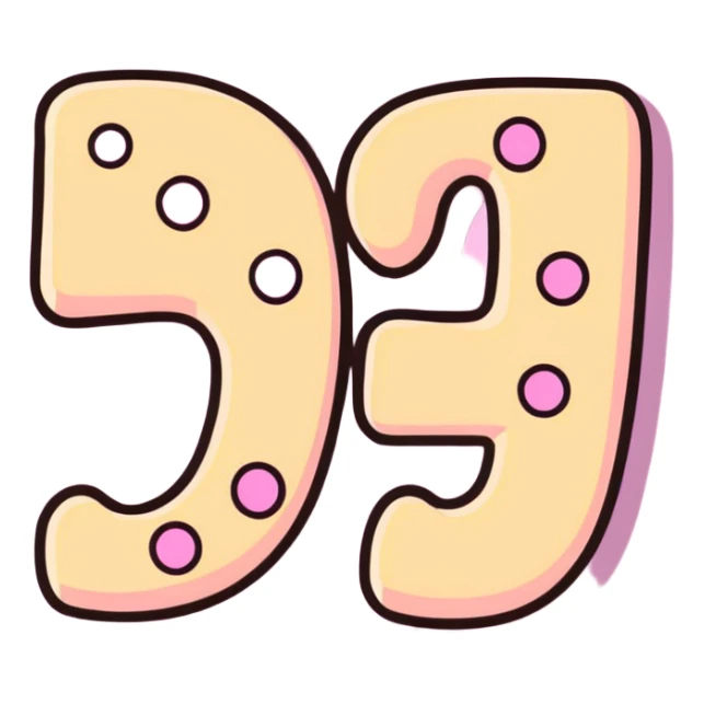 Pink alphabet cookies spelling SWICY sticker