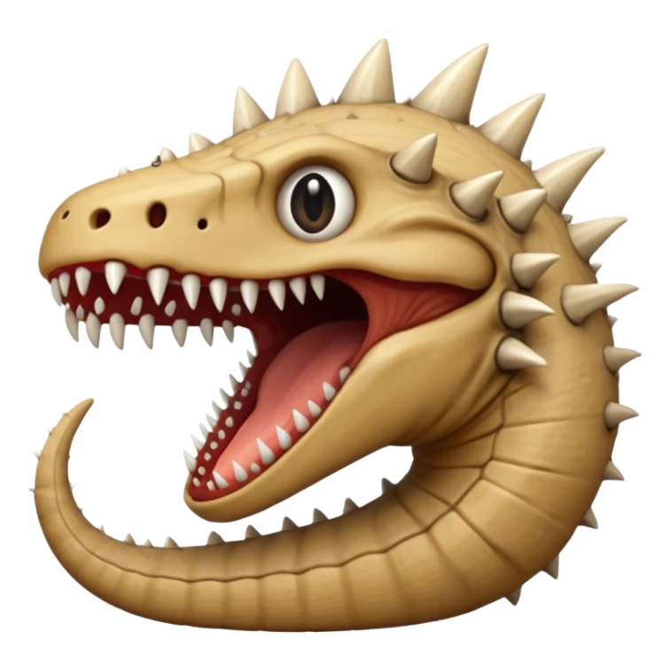 Sand worm from dune make the face a hole with long spiky teeth sticker