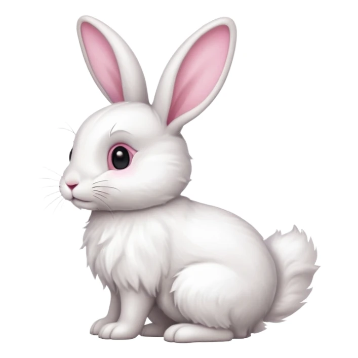 side view of bunny rabbit with fluffy tail sticker