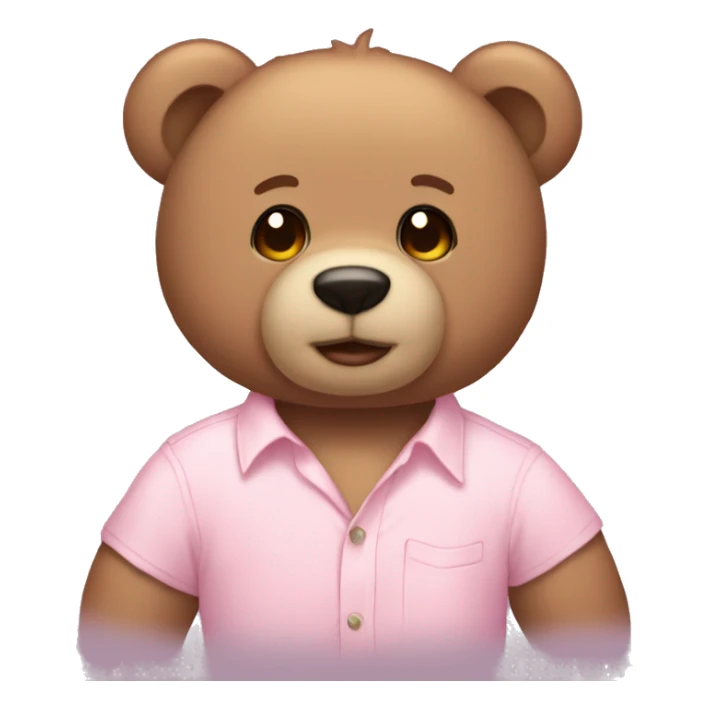Teddy bear with a light pink shirt aesthetic  sticker