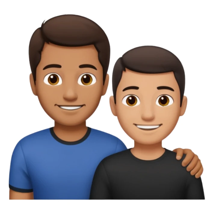 brown haired mexican guy next to short guy with black short hair sticker