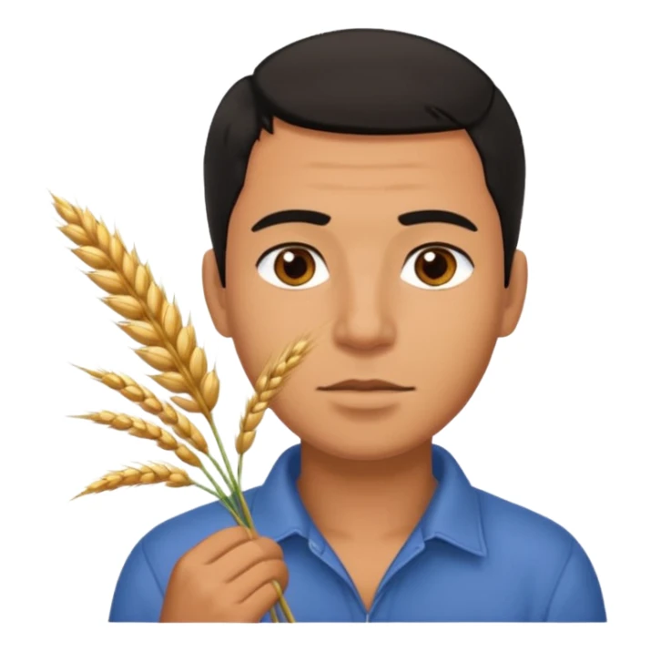 Campechano con una ramita de trigo en la boca sticker