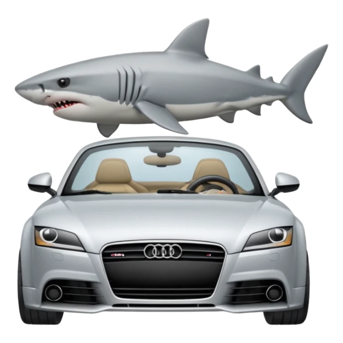 Shark driving an mk3 audi TT car sticker