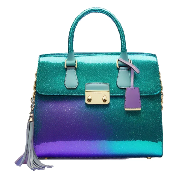 Realistic iridescent purple teal blue  shift glitter Michael Kors satchel purse.  sticker