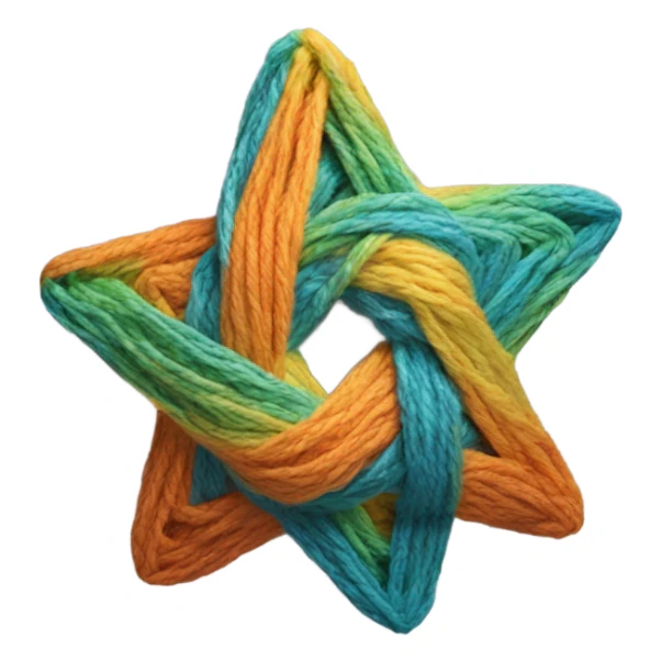 a star made of yarn sticker