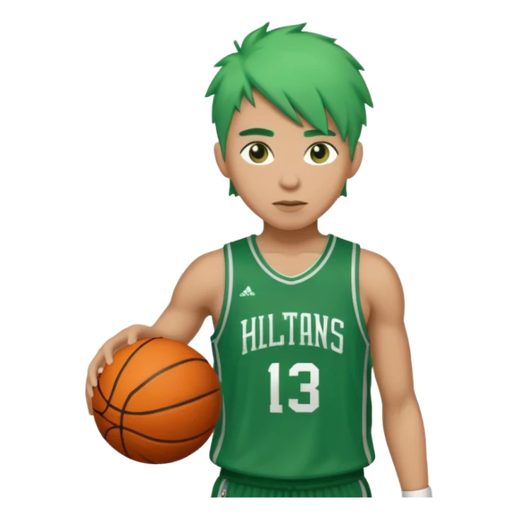 basketball player with green hair sticker