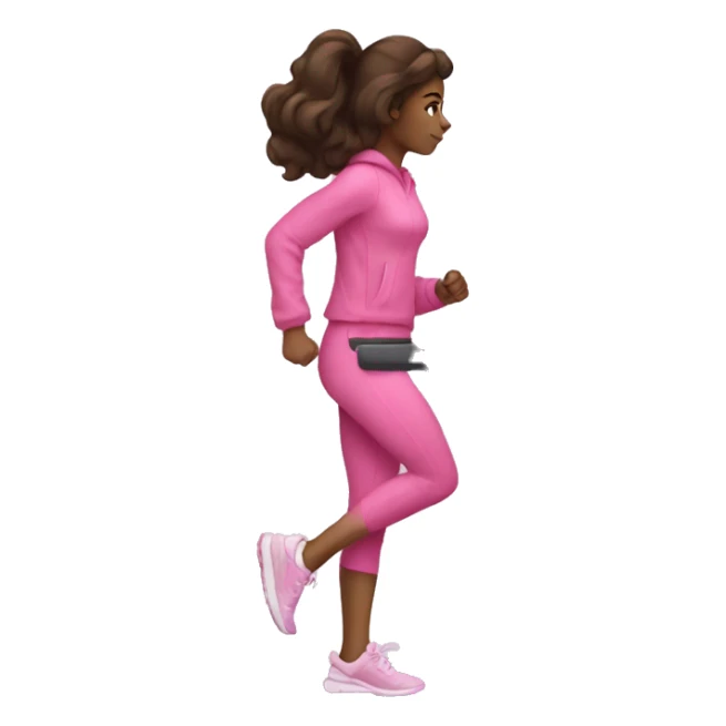 Brunette girl wearing pink walking on a treadmill aesthetic  sticker