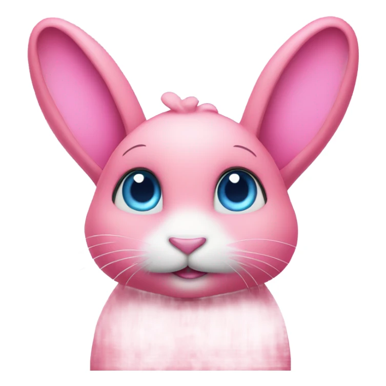 Big pink bunny with big blue eyes wearing rainbows sticker