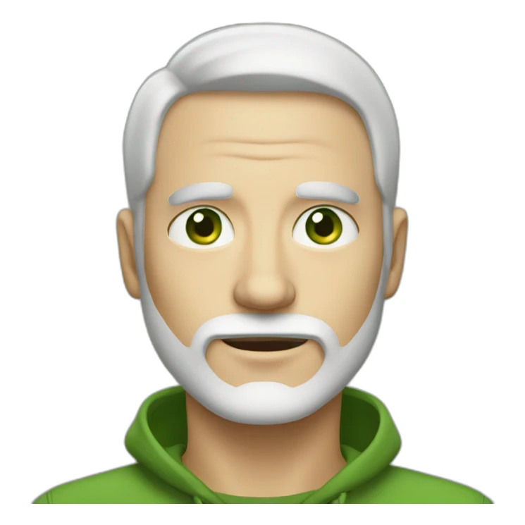 mature man with little hair, white beard and green eyes sticker