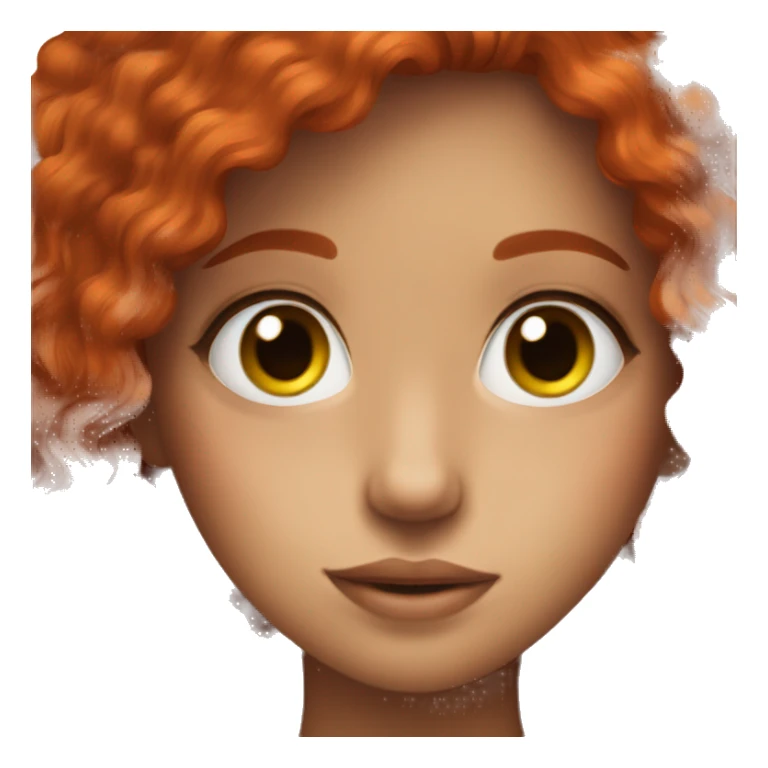 Red hair girl with long eyelashes and freckles  sticker