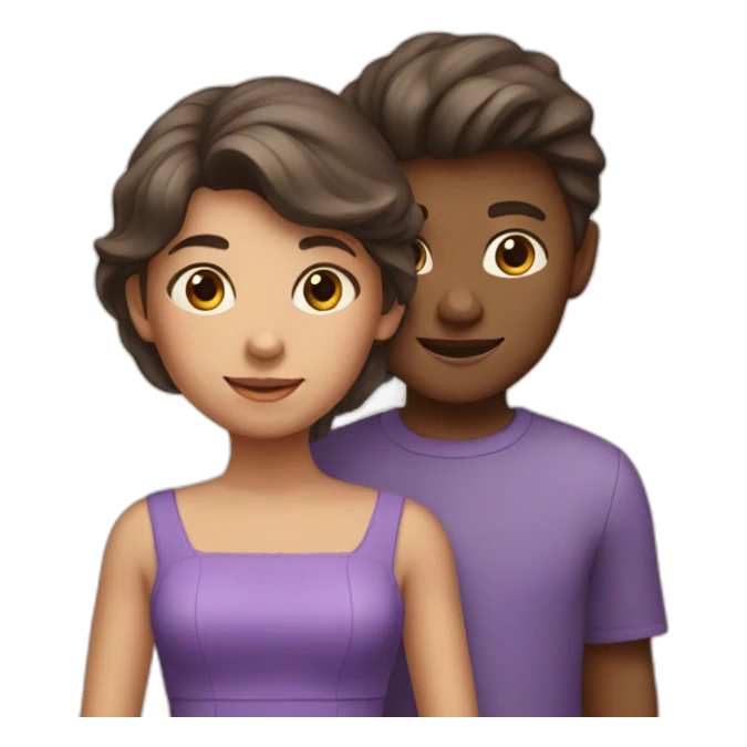 Girl and boy in purple dress  sticker