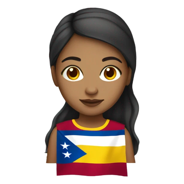 Light medium skin girl with Venezuela flag  sticker