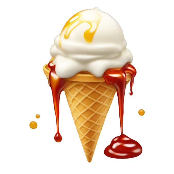 vanilla icecream with chili oil drizzled on top sticker