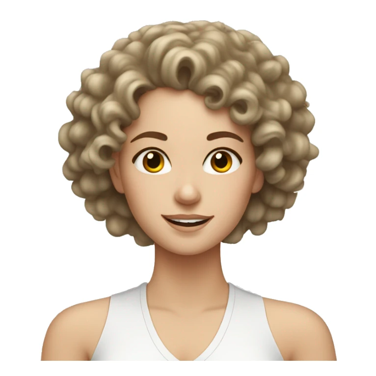 White girl with curly hair doing skincare sticker