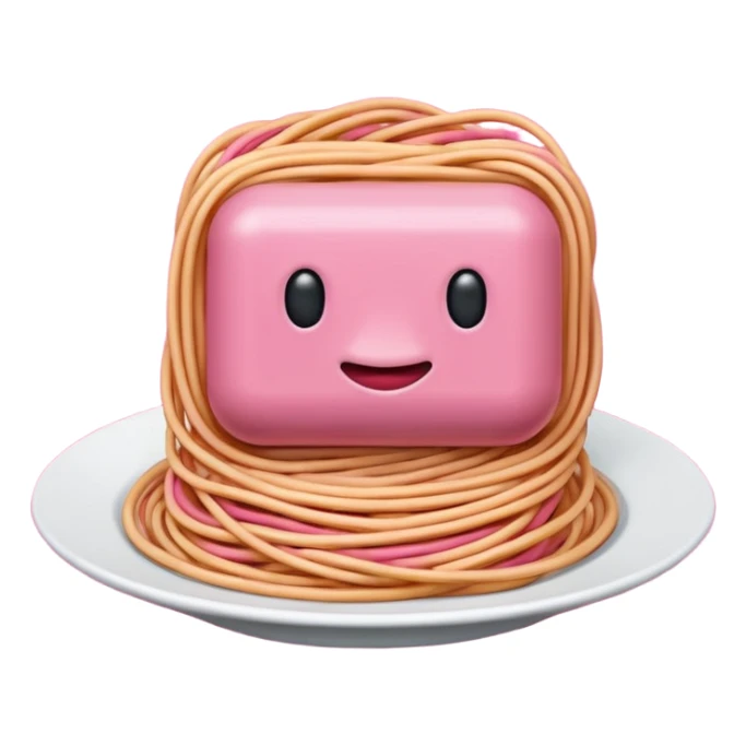 Jeff Koons style spam pink spaghetti abstract art sculpture  sticker