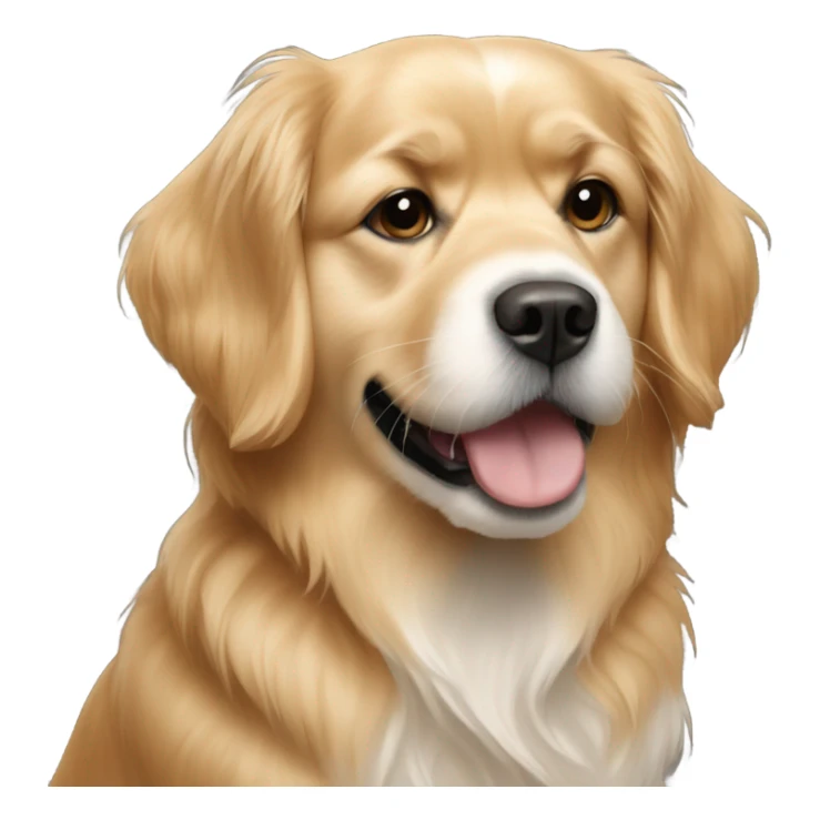 Golden retriever with shih-tzu sticker