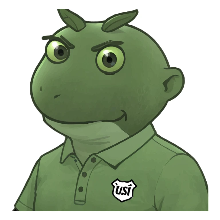 Working on iPad Pro wearing a USI golf shirt sticker