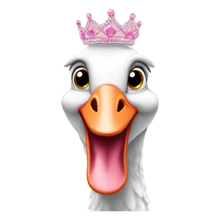 Pink silly goose wearing a tiara  sticker