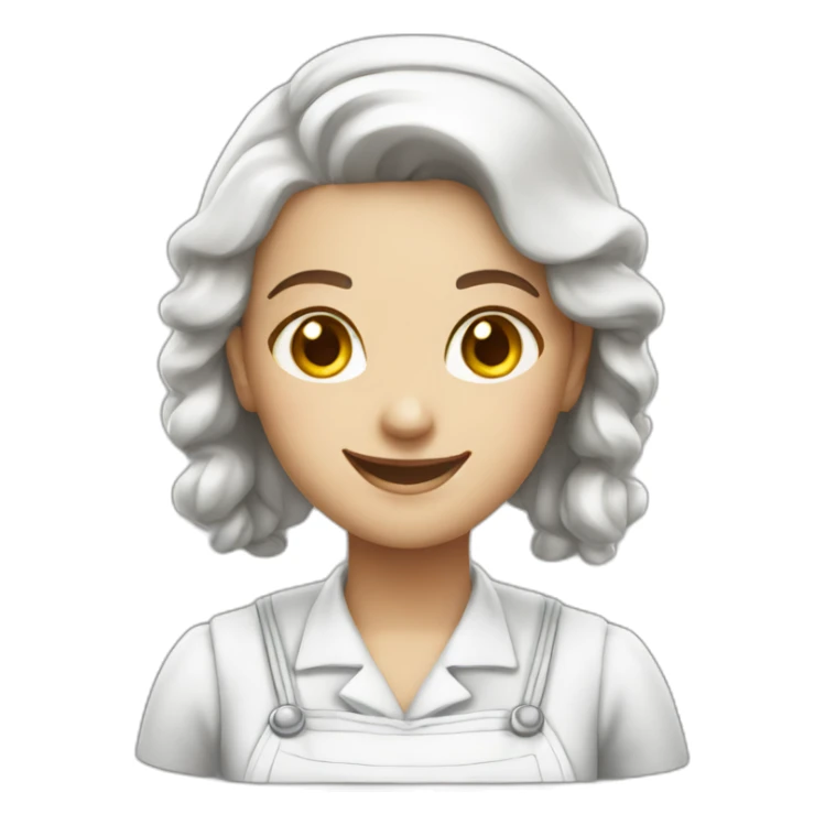 White woman maid smile sticker