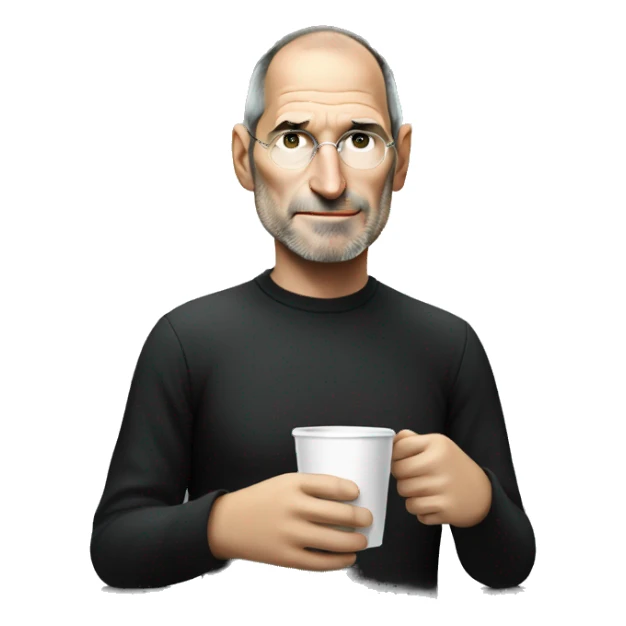 steve jobs drinking coffee sticker