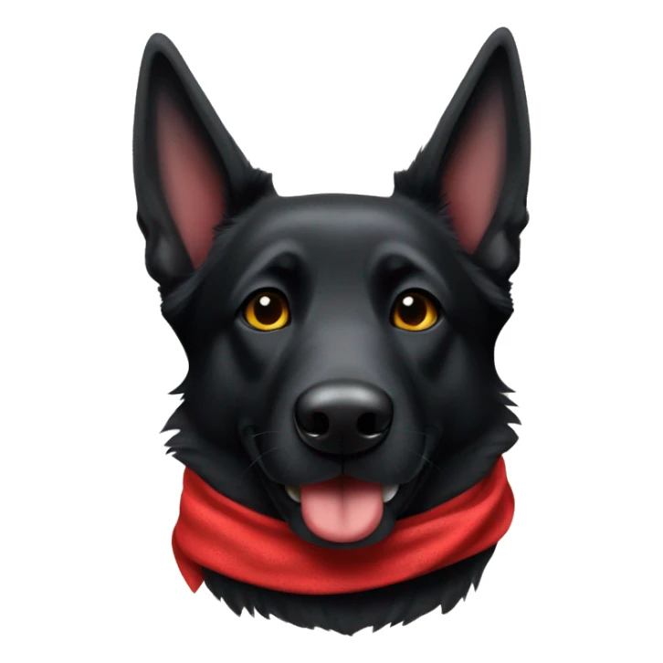 Black German Shepard with red bandana sticker